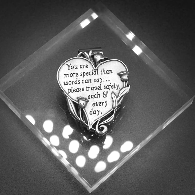 Heart-Shaped Car Visor Clip for Driving Safety Gift