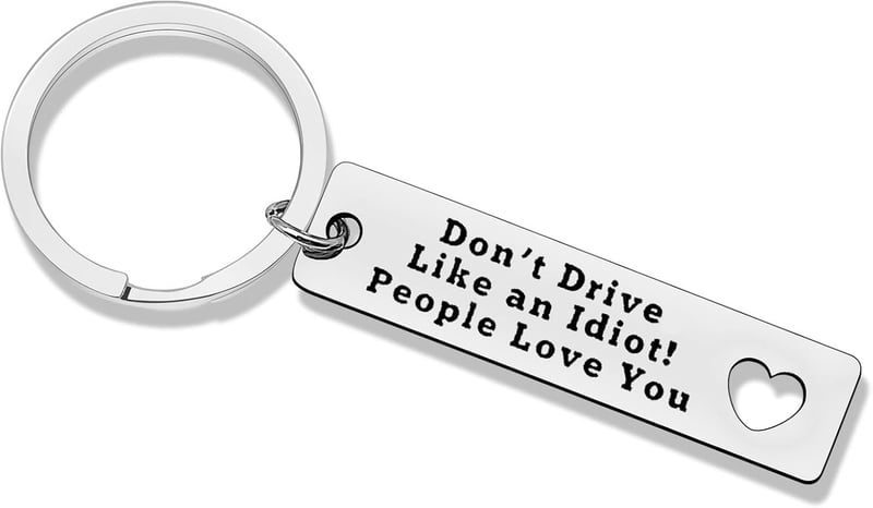 Sweet Sixteen Drive Safe Keychain Gift for Daughter & Son