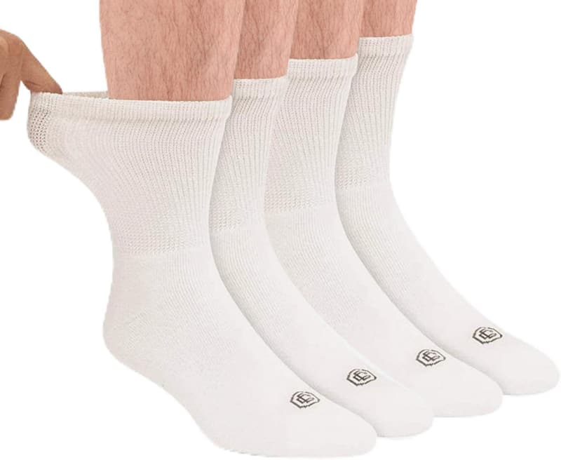 Men's Diabetic Seamless Socks - Non-Binding Top (4 Pairs)