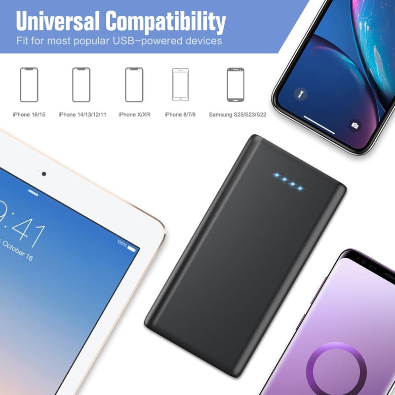 25,800mAh Fast Portable Charger with Smart IC & 3 USB Ports