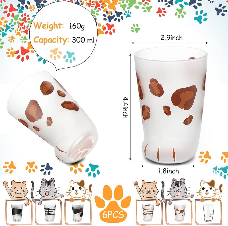 Kawaii Cat Paw Coffee Mugs - 10.6 oz Set for Couples & Friends
