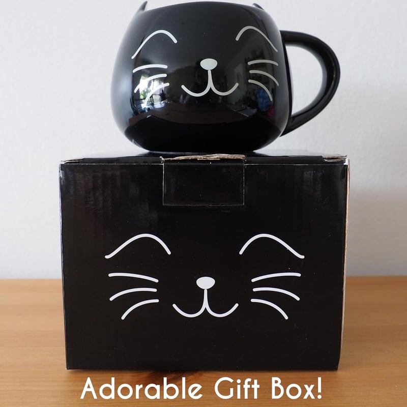 Black Cat Coffee Mug - 3D Ceramic Gift for Cat Lovers