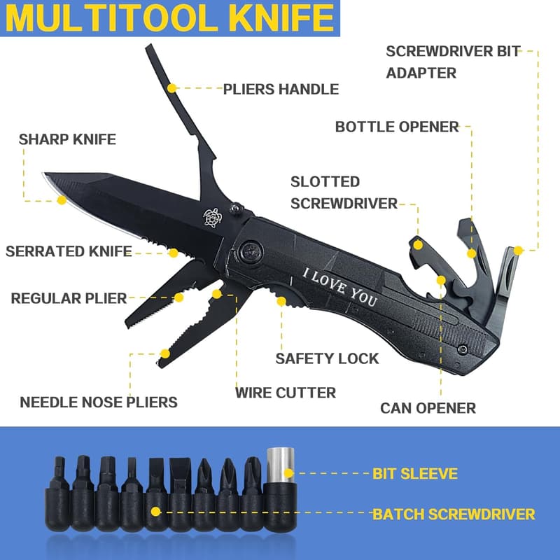 Multifunctional Pocket Knife Set for Men - 6-in-1 Birthday Gift