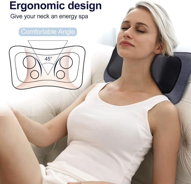Electric Shiatsu Back Massager with Heat for Pain Relief