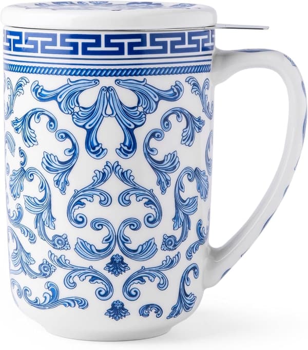 18 Oz Porcelain Tea Mug with Infuser - Perfect Housewarming Gift