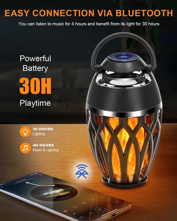 Outdoor Bluetooth Flame Speakers - 2 盒, IPX5 Waterproof