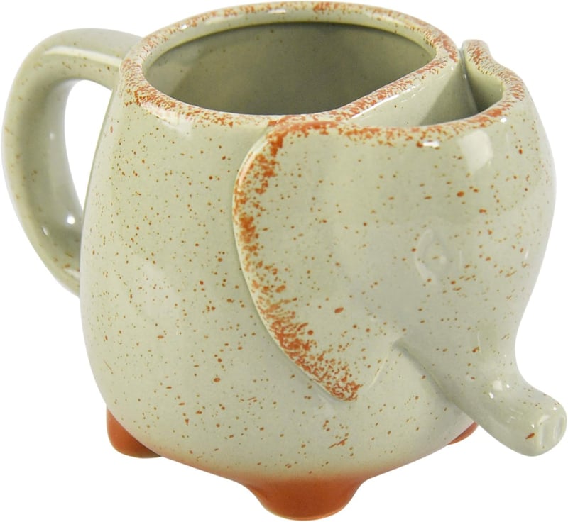 Heat Resistant 16 oz Elephant Tea Mug with Holder - Green