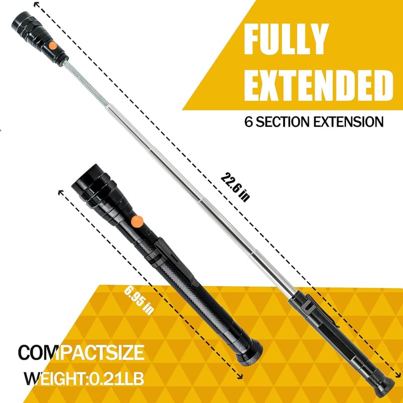 Telescoping Magnetic Pickup Tool with LED Lights for Men