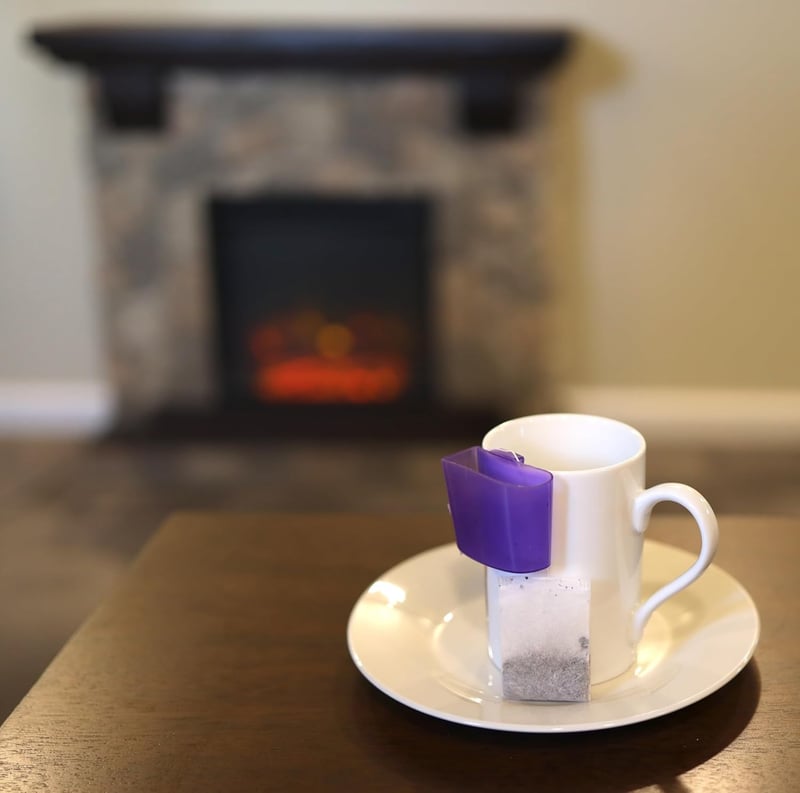 Mug Tea Bag Holder Set, 4-Pack in Purple, Orange, Green, Pink
