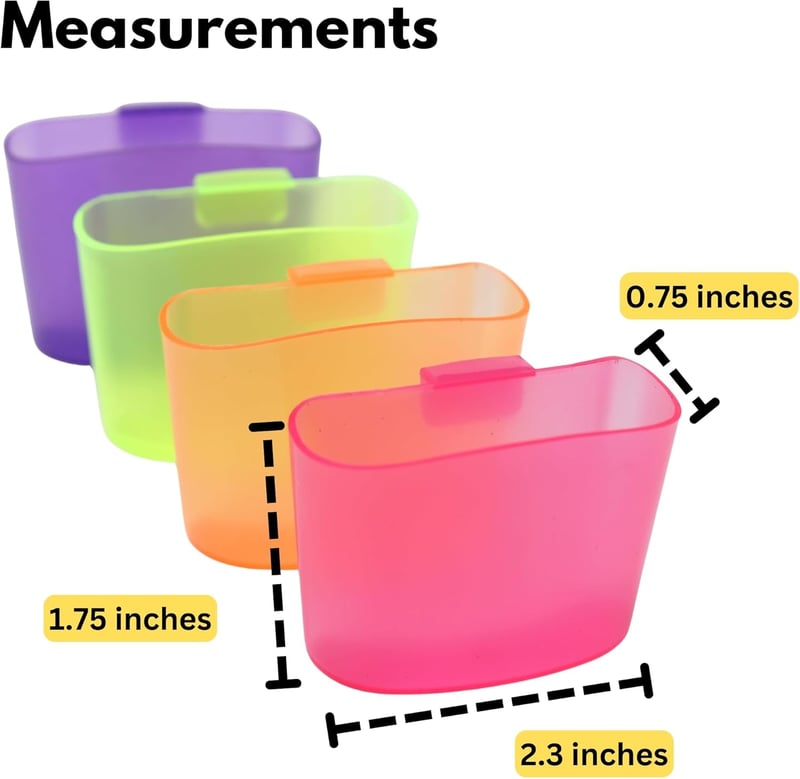 Mug Tea Bag Holder Set, 4-Pack in Purple, Orange, Green, Pink