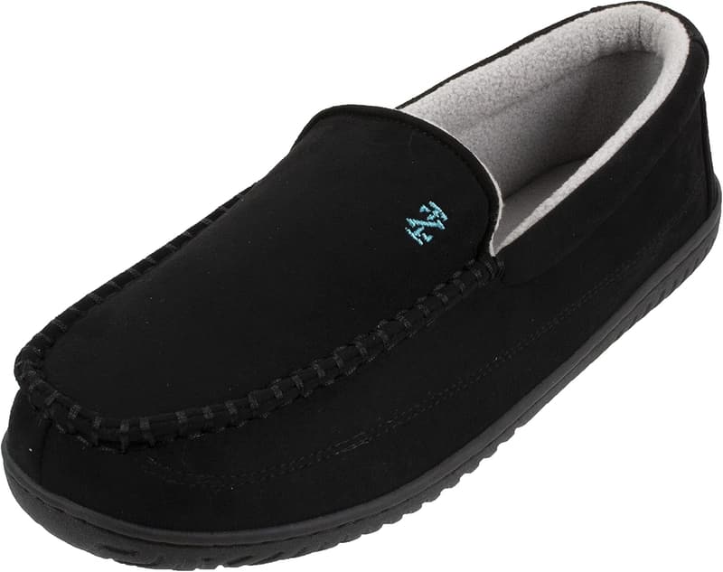 IZOD Men's Classic Slip-On Moccasin Slippers - Soft & Warm