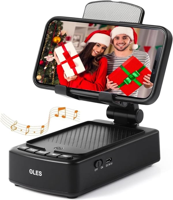 Adjustable Bluetooth Phone Stand & Wireless Speaker for Men