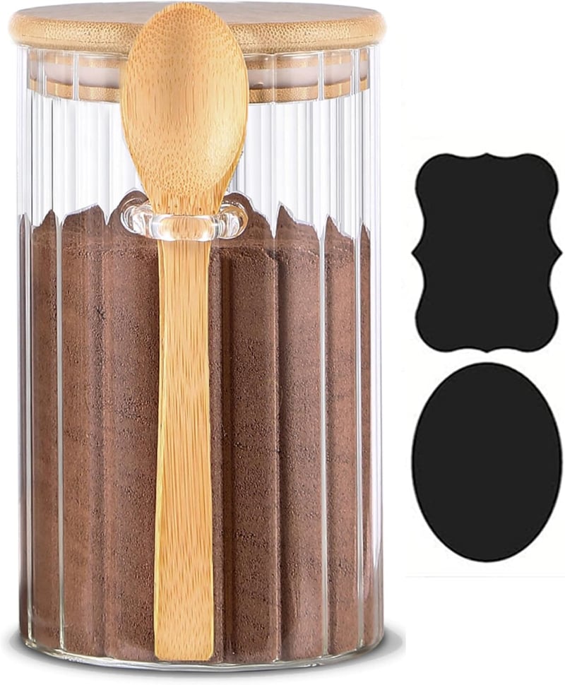 Airtight Glass Storage Jar with Bamboo Lid - 25 FL OZ