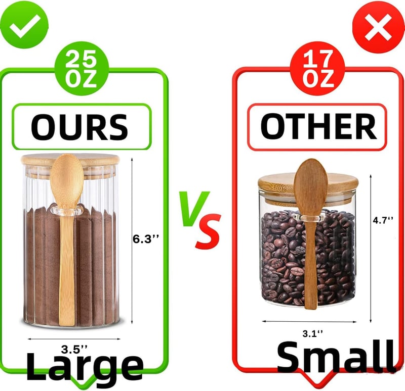 Airtight Glass Storage Jar with Bamboo Lid - 25 FL OZ