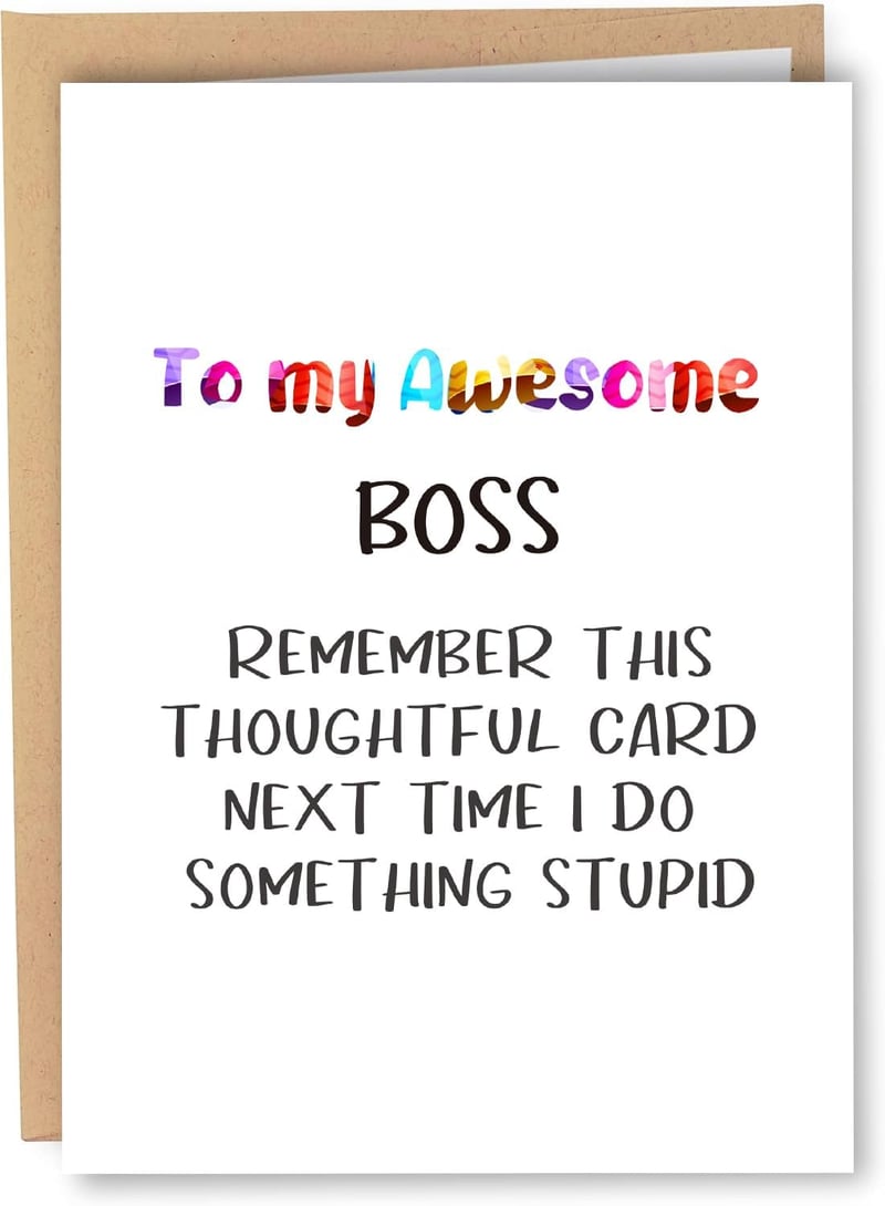 Funny Birthday Card for Boss Lady - Humorous Appreciation Gift