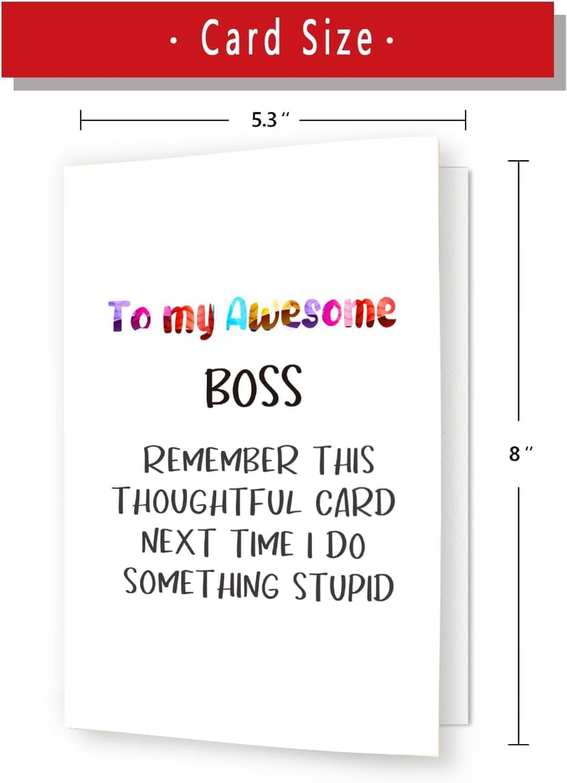Funny Birthday Card for Boss Lady - Humorous Appreciation Gift