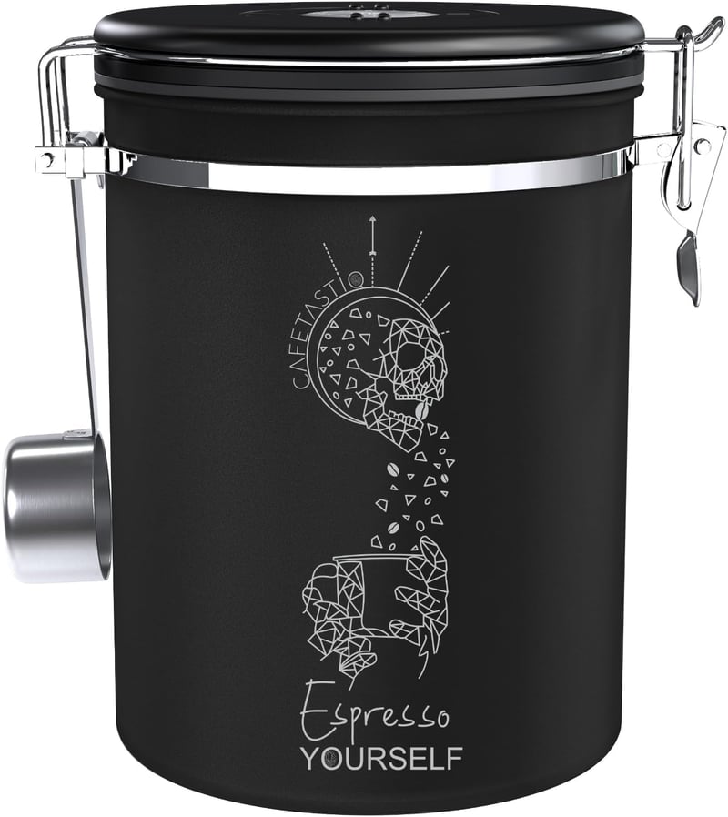 Airtight Stainless Steel Coffee Canister with Date Tracker - 22 oz