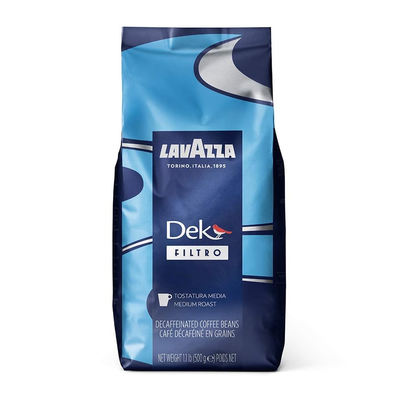 Lavazza Dek Filtro Medium Roast Whole Bean Coffee, 1.1LB