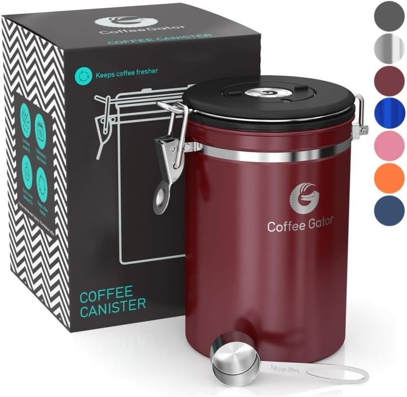 Airtight 22oz Stainless Steel Coffee Canister with Date Tracker
