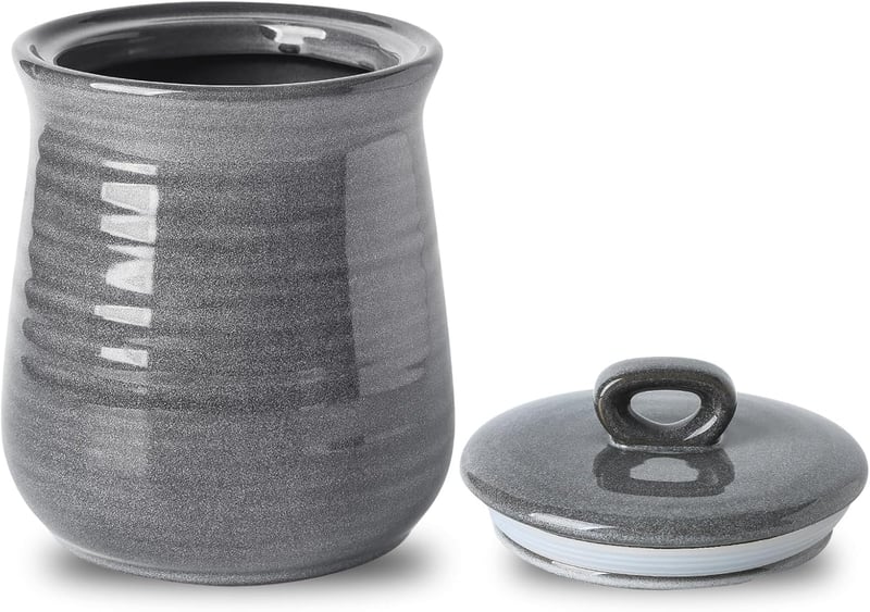Airtight Porcelain Coffee Canister - 80 FL OZ, Grey