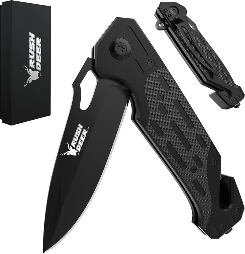Lightweight EDC Pocket Knife with Clip & Glass Breaker for Men