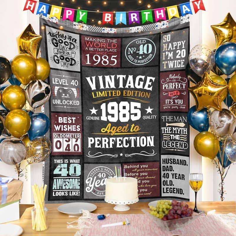 40th Birthday Blanket | Funny Gift for Men, 60
