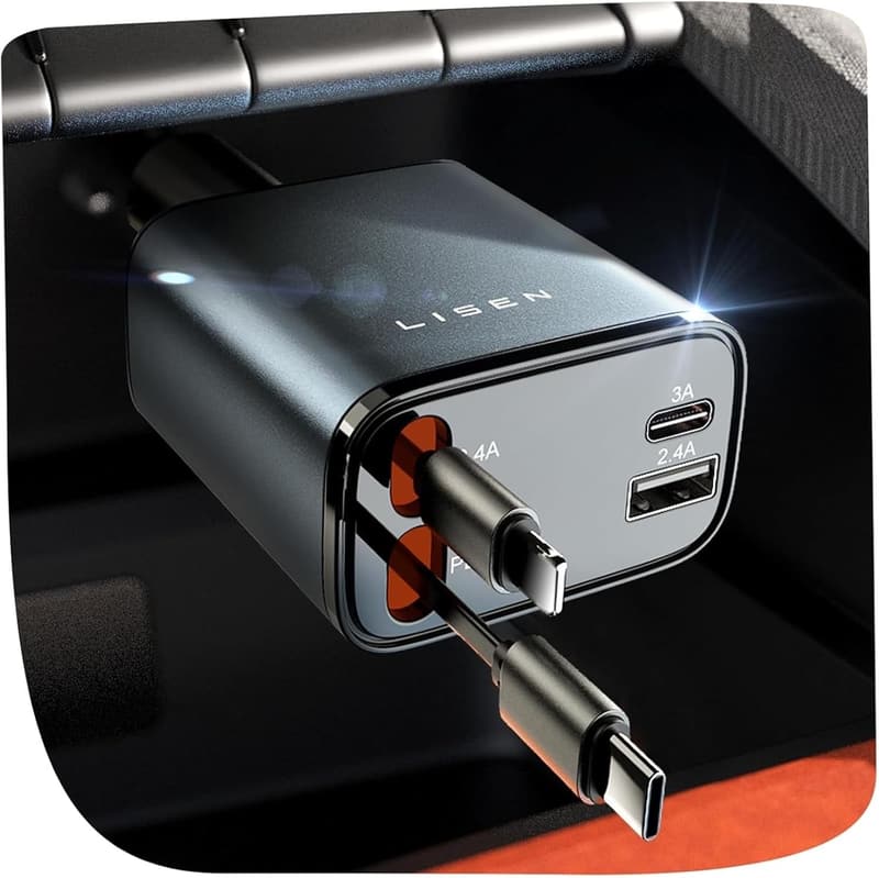 69W USB C Car Charger - Fast Charging for iPhone 16, Travel Gift
