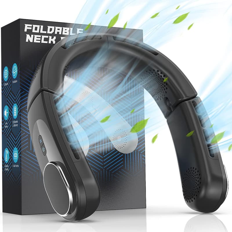 Portable Bladeless Neck Fan with Strong Airflow - 5200mAh