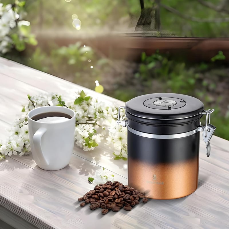 Coffee Canister with Date Tracker & CO2 Valve - 16 oz