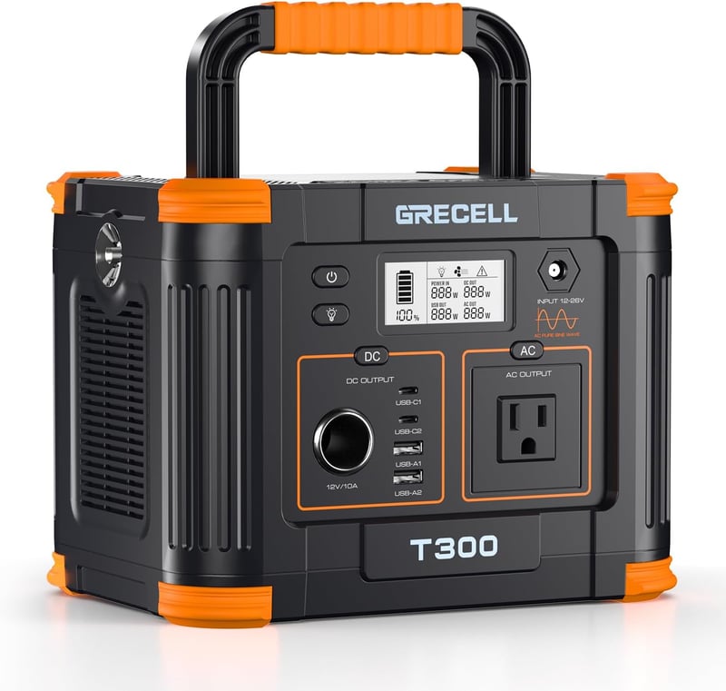 GRECELL 300W Portable Power Station for Camping and Travel