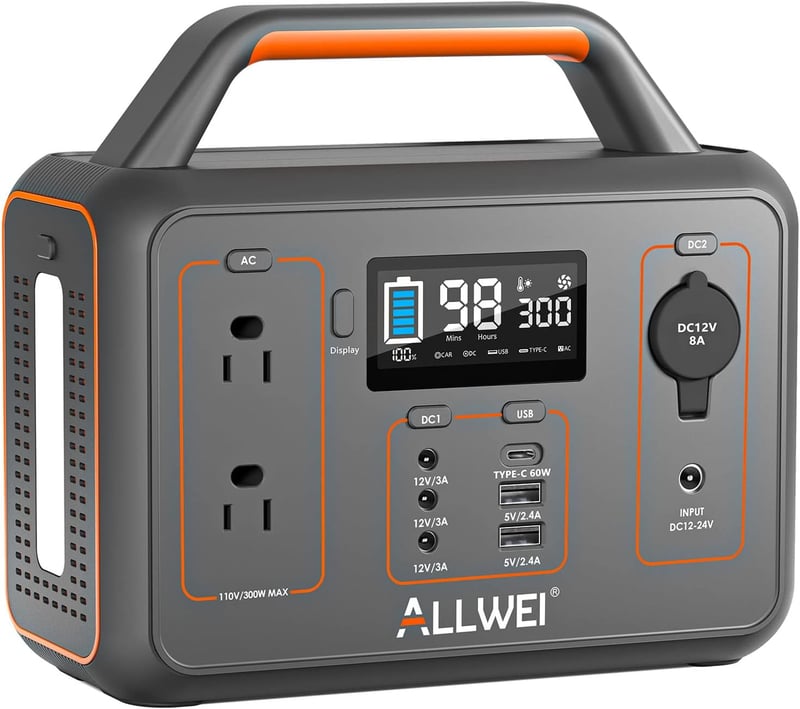 Portable Power Station 300W Solar Generator for Camping & Emergencies