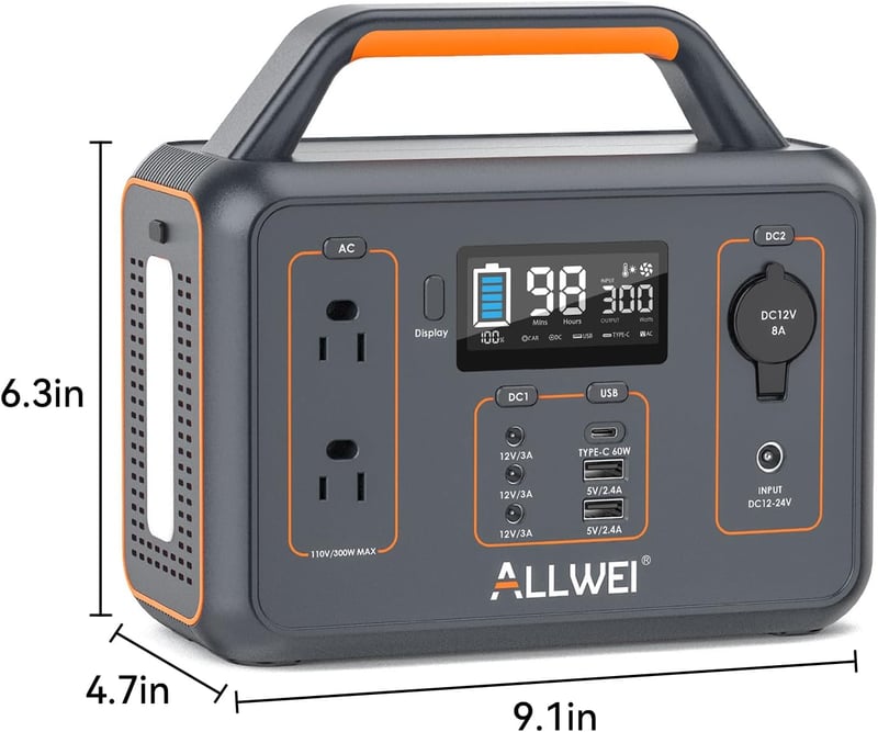Portable Power Station 300W Solar Generator for Camping & Emergencies