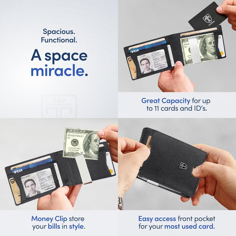 Men's RFID Blocking Slim Wallet with Money Clip - AUSTIN