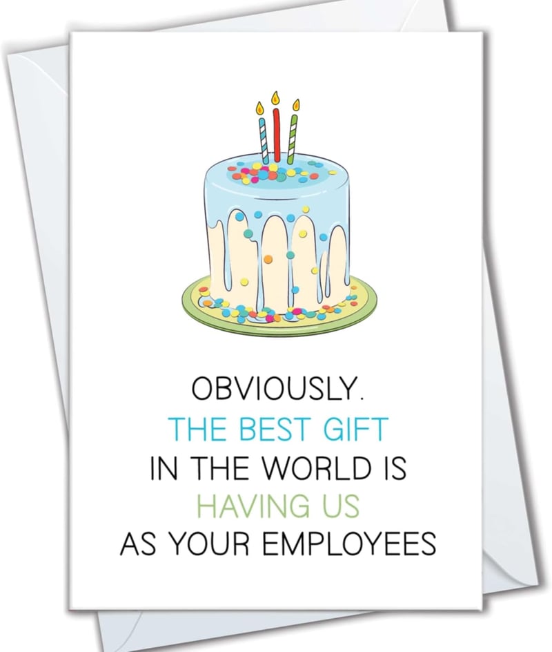 Funny Birthday Card for Boss - Office Humor Gift