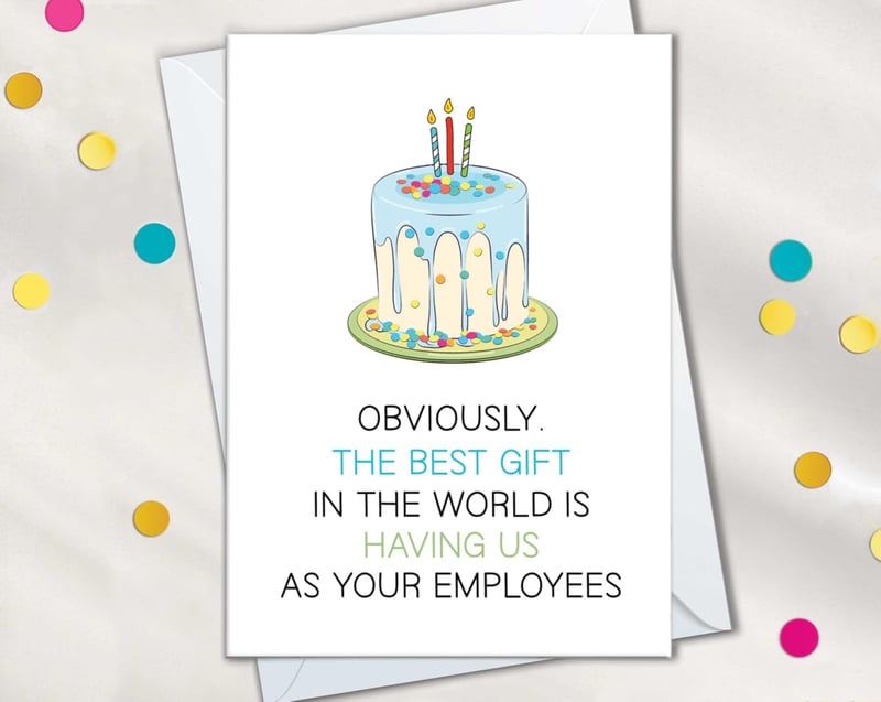Funny Birthday Card for Boss - Office Humor Gift