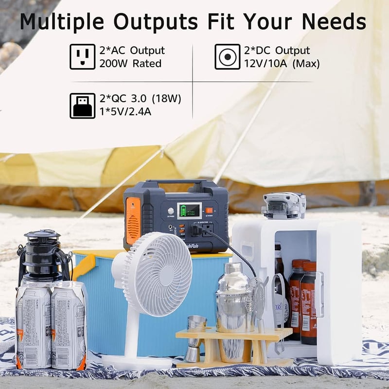 200W Portable Power Station - 40800mAh Solar Generator for Camping