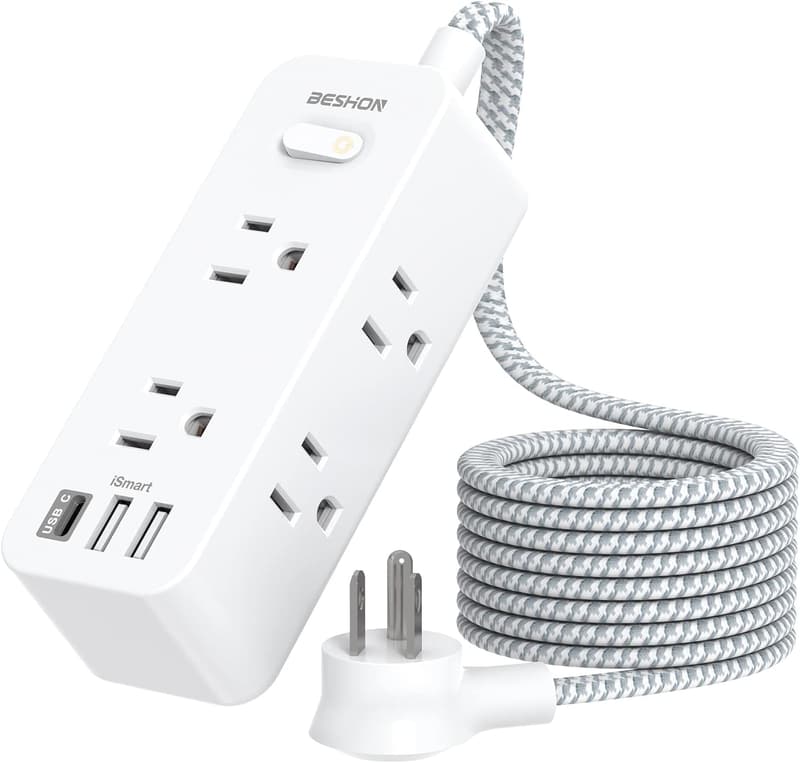 Surge Protector Power Strip with 6 Outlets & 3 USB Ports