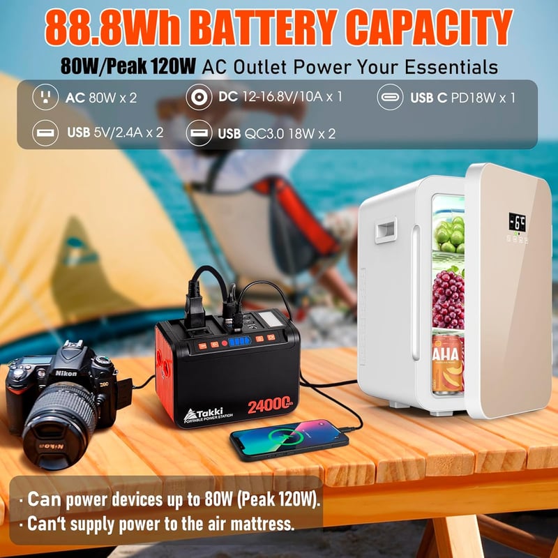 Portable Power Station 88.8Wh for Camping & Emergency Use