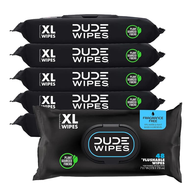 DUDE Wipes - Unscented Extra-Large Flushable Adult Wipes