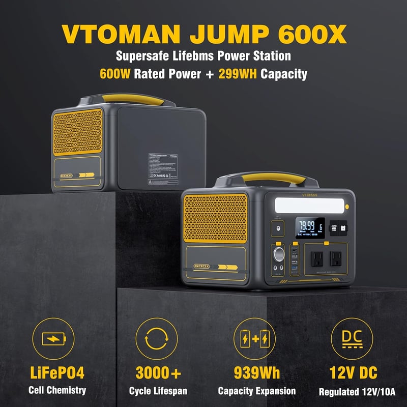 Portable Power Station 600W with LFP Battery for Camping & Emergencies