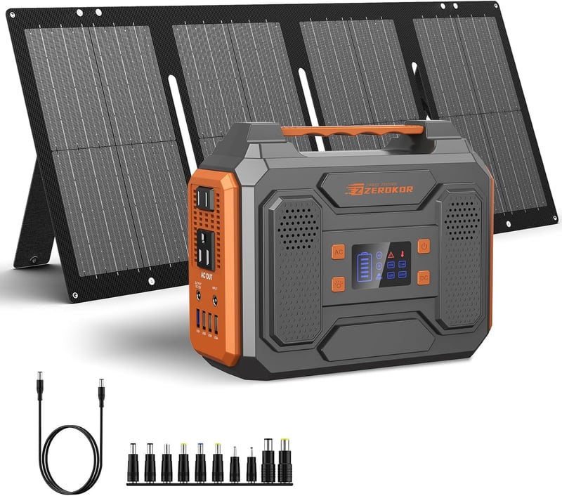 Portable Solar Generator with 60W Solar Panel for Outdoor Use
