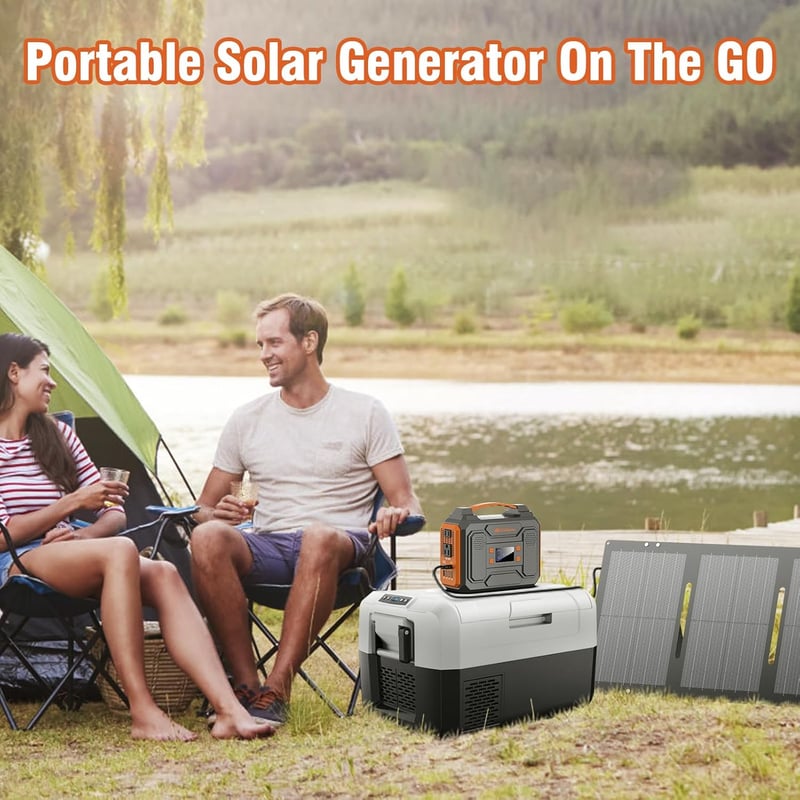 Portable Solar Generator with 60W Solar Panel for Outdoor Use