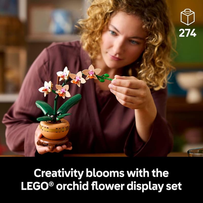 LEGO Mini Orchid Building Set for Home Décor - Gift for Adults