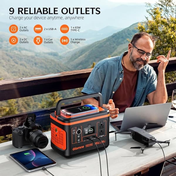 Portable Power Station - 297Wh Lithium Battery Generator for Camping and Emergencies