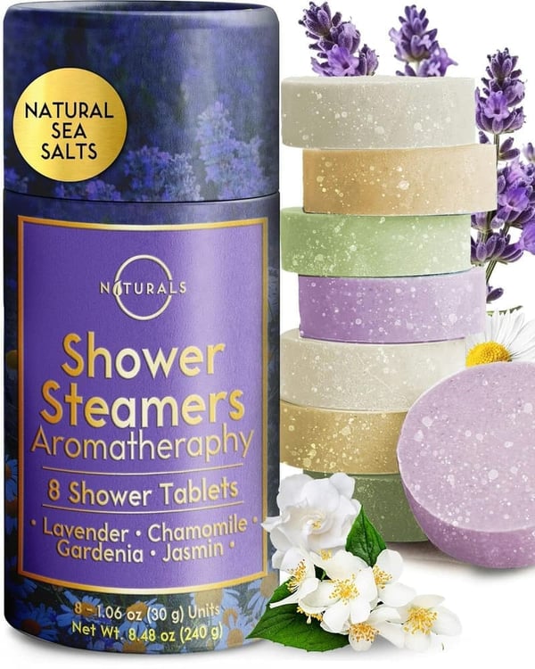 Aromatherapy Shower Steamers - Spa Day Gift Set for Couples (Lavender, 8 Count)