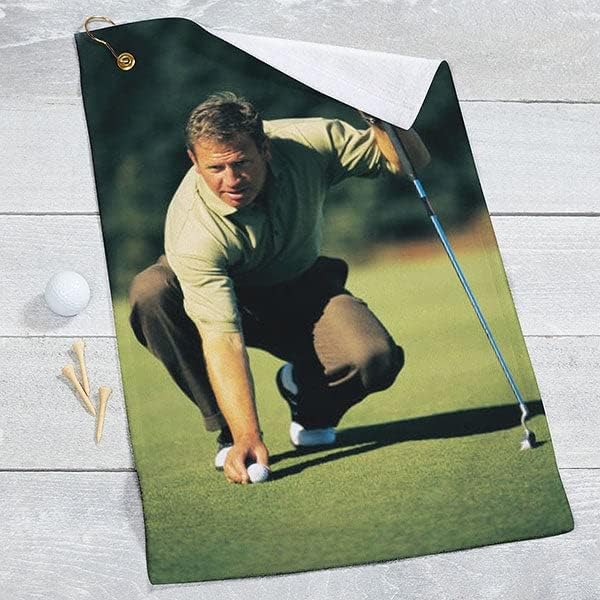 Personalized Microfiber Golf Towel with Photo - Custom Gift for Golfers