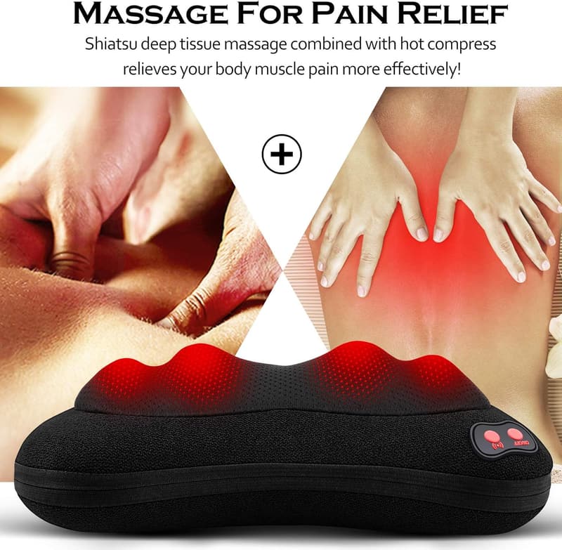 Shiatsu Neck and Back Massager Pillow with Heat for Mom