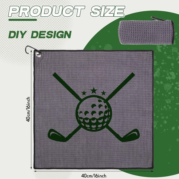 Golf Towels Set of 12, 16” Microfiber with Clip for Fitness & Outdoor