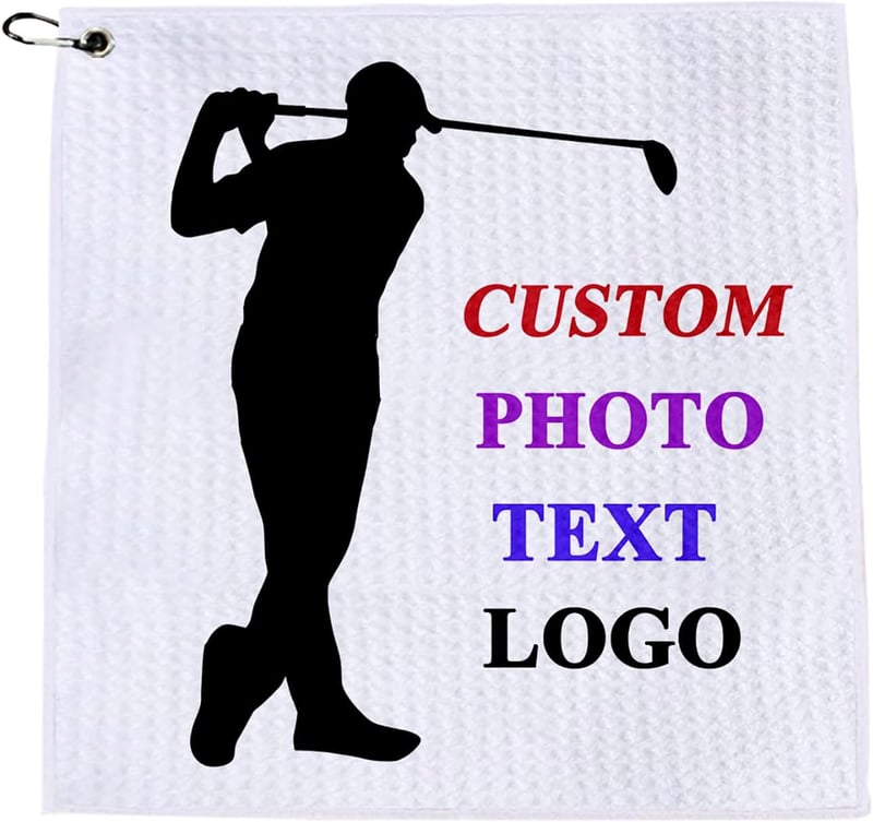 Custom Golf Towels with Clip - Personalized Microfiber for Men & Women