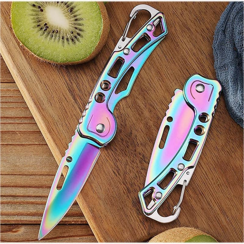 Multicolored Titanium Pocket Knife Set with Key Ring